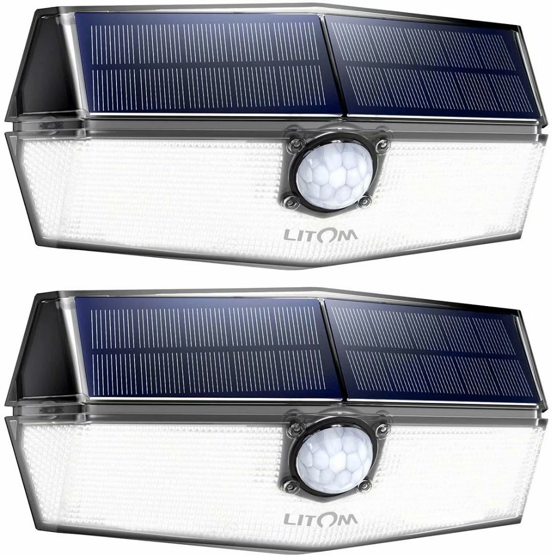 LITOM Solar Light Outdoor Garden 30 LED Solar Motion Sensor Light【120° 2-in-1 3 