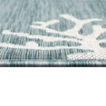 thumbnail image 4 of CARMEL Indoor/Outdoor Power Loomed Synthetic Blend Low Profile Area Rug - Transitional Border Coastal Ocean Decorative (Coral Border Aqua) (3'3" x 4'11"), 4 of 5