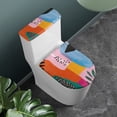 thumbnail image 3 of HELLHERO 2-Piece Toilet Lid Cover and Toilet Tank Lid Cover, Adjustable Elastic Fabric Toilet Lid Seat Cover Set & Reusable, Stretch Fit, Stretchy Fabric, 3 of 8