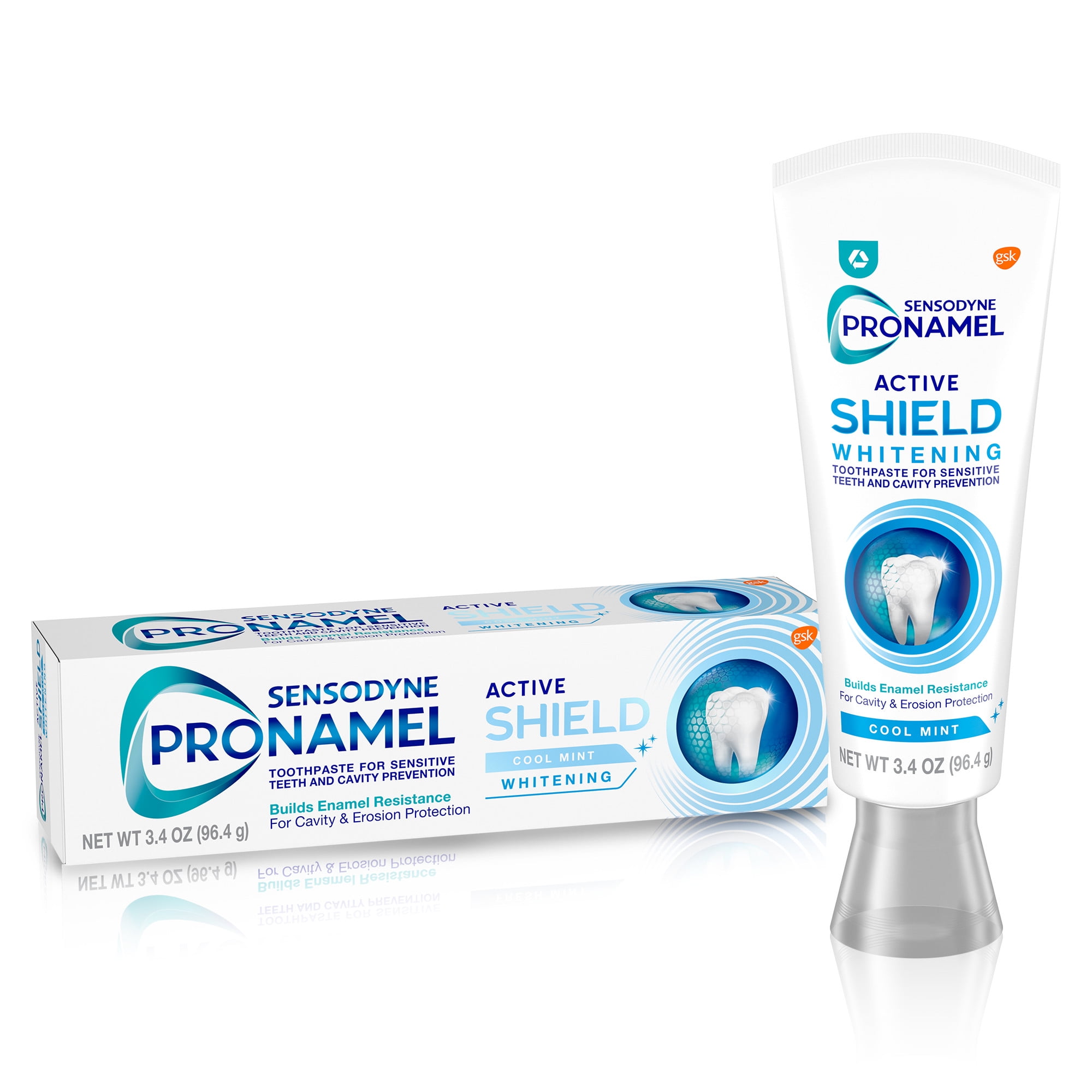 Sensodyne Pronamel Active Shield Whitening Enamel Toothpaste, Cool Mint, 3.4 Oz