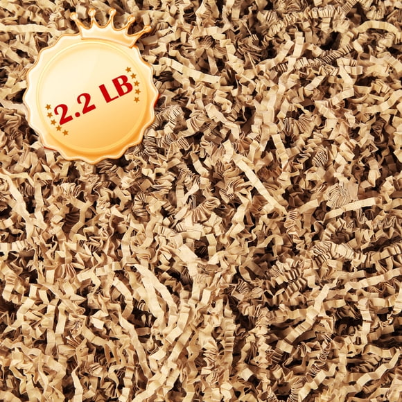 DUOTAN Brown Crinkle Cut Paper Shred Filler (2.2 LB), Shredded Paper for Gift Basket Filler, Gift Wrapping, Crinkle Paper Decoration for Birthdays, Weddings, Anniversaries
