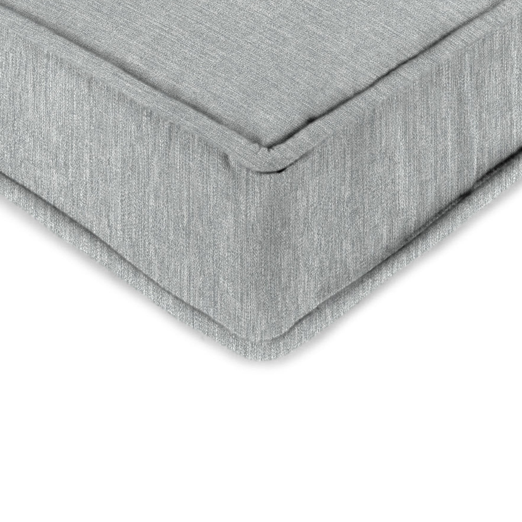 Jordan Manufacturing 45" x 22" Tahiti Gray Solid Rectangular Outdoor Deep Seating Chair Seat and Back Cushion with Ties and Welt
