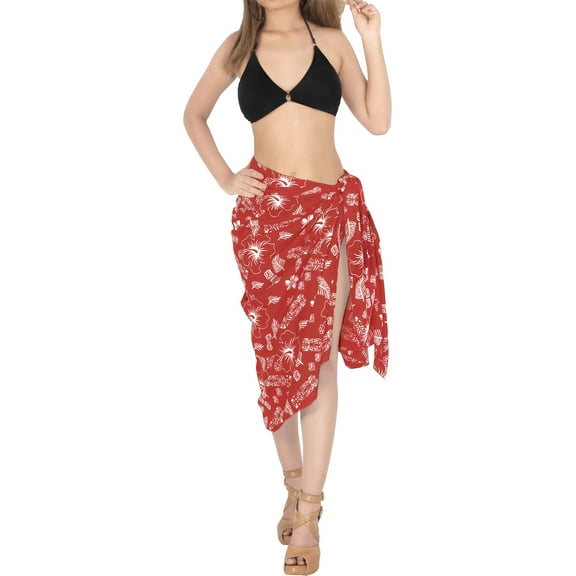 HAPPY BAY Women's Beachwear Summer Beach Bikini Wraps Sarong Wrap Skirt Swimwear Coverups Swim Cover ups for Women One Size Plus Cherry, Floral Aztec