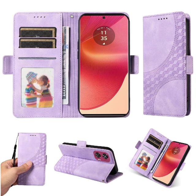 Funda GANGXUN para Motorola Edge 50 Fusion con diseño acolchado elegante, cuero PU, protección total y ajuste preciso
