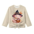 thumbnail image 5 of Xixirimido Axolotl Halloween Theme Print Girls Long Sleeve Shirts Casual T-shirt Loose Fit Tunic Tops Crewneck Blouse Tees for Fall Winter, Size 7-8, 5 of 7