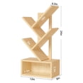 thumbnail image 2 of 5 Tier LEYAOYAO Tree Bookshelf, Desktop Bookshelf Floor Standing Bookcase Display for CDs/Books, Book Organizer Shelves for Office, Natural, 2 of 8