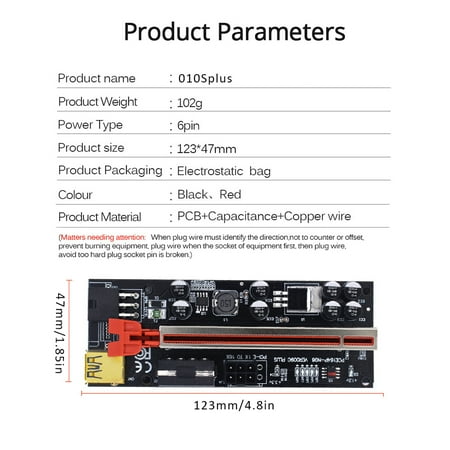 010Splus Riser Board with LED Flowing Light PCI-E Light; Computer 1X to ...