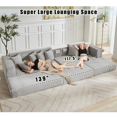 thumbnail image 4 of 110" L Shaped Modular Sectional Couch with Reversible Chaise, 3-in-1Memory Foam Boneless Couch for Living Room,Corduroy Folding Floor Cloud Couch Bed (Left Facing Sofa), 4 of 7