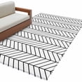 thumbnail image 2 of Area Rug for Living Room, White Geometric Non-Slip Indoor Large Carpet for Bedroom/Dining Room, Modern Minimalism Black Striped Lines Washable Low-Profile Rectangle Floor Runner Rugs - 4 x 6 Ft, 2 of 7