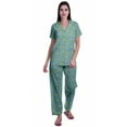 thumbnail image 1 of Moomaya Pyjamas Imprimés pour Femmes Ensembles de Détente Pj Coton Tenue de Nuit Décontractée, 1 of 6
