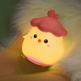 thumbnail image 4 of On Sale,Adorable Chicken Shaped Rechargeable Night Light For Kids With Gentle Warm Light Tap Control Adjustable Brightness And Timer For Sleeping Use,PENDANE,Pink, 4 of 6