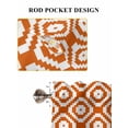 thumbnail image 6 of Orange White Geometric Bathroom Window Curtain, Modern Abstract Art Light Filtering Coffee Kitchen Curtains, Bedroom Living Room Curtains 2 Panel 84"x63", 6 of 6