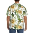 thumbnail image 5 of Xecao offers the Watercolor Bright Sunflowers for Men's Casual Short-sleeved Shirt, a button-up collared shirt with a pocket, perfect for beach vacations and yacht travel in the 4X-Large size., 5 of 7