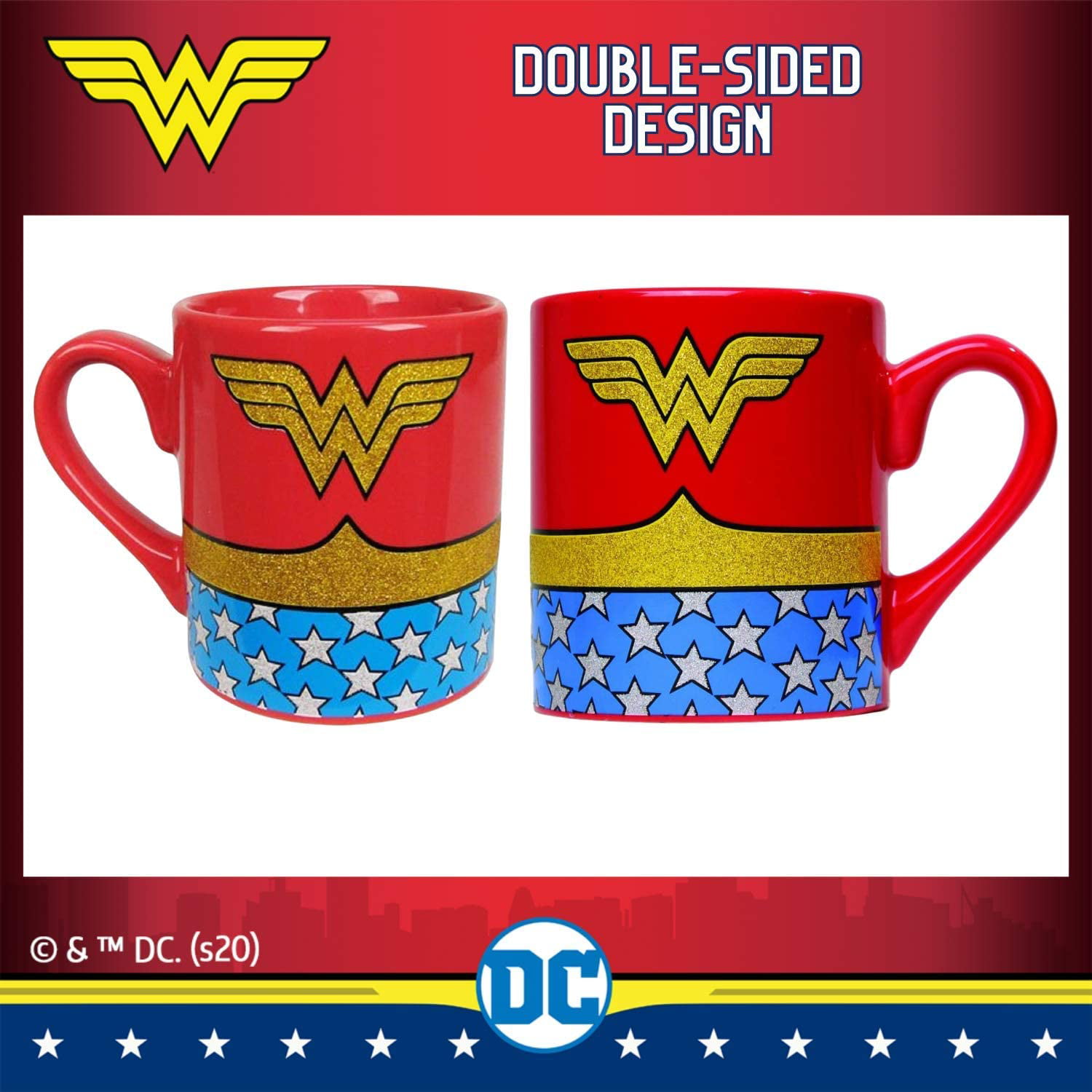 20-Ounce DC Comics WW8034HB Silver Buffalo WW8034H Wonder Woman Logo with Character Heat Reveal Ceramic Mug 