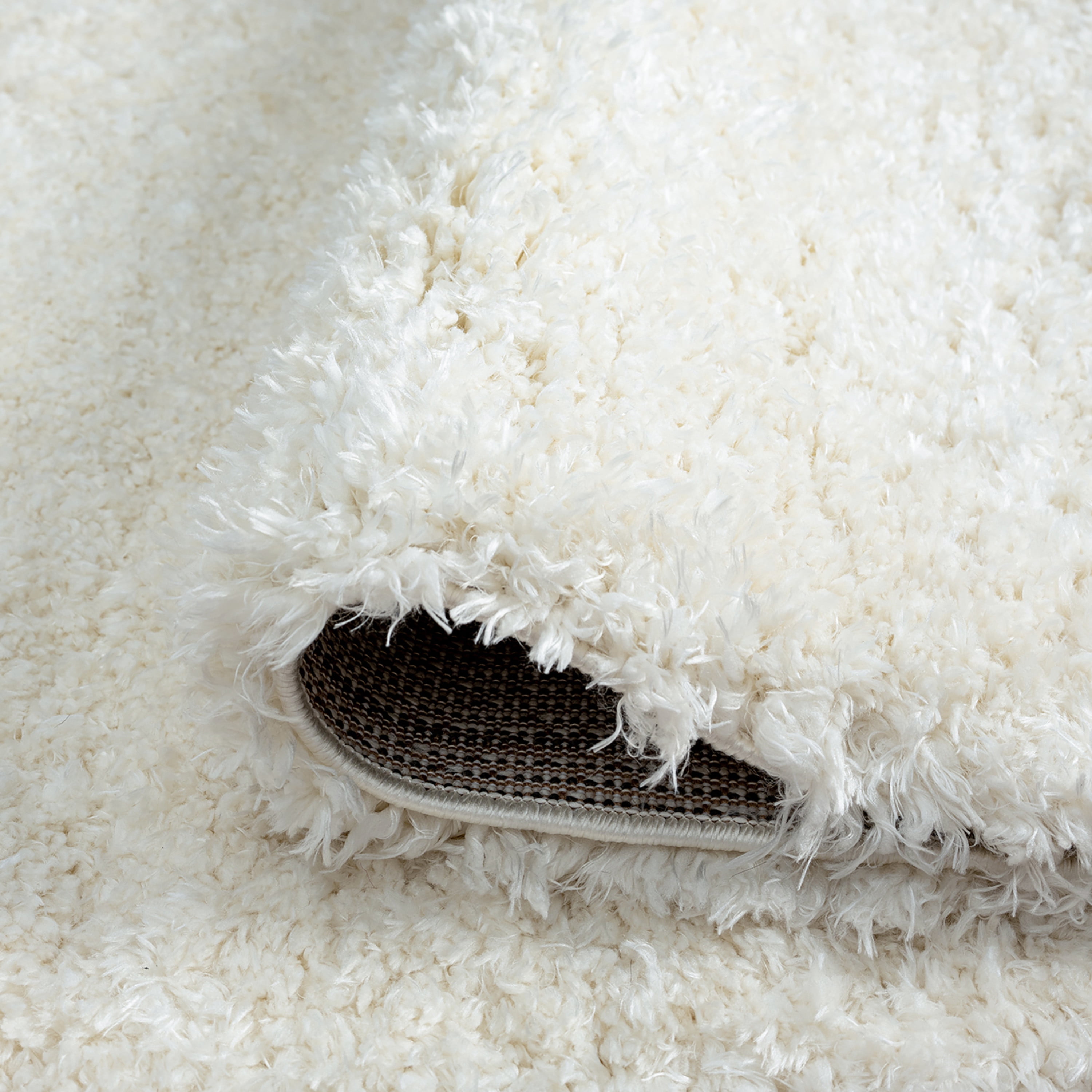Transitional 2x3 Area Rug Shag Thick (2' x 3') Solid White Indoor Scatter Easy to Clean