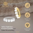 thumbnail image 3 of 925 Sterling Silver 5-stone Cushion-cut Diamond Cubic Zirconia Ring | Engagement Ring, Wedding Rings for Women, 3 of 8