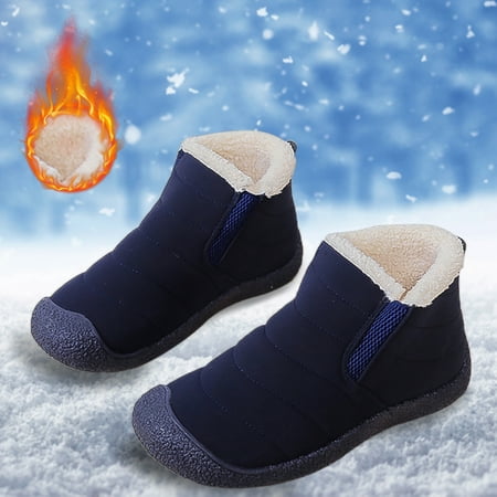 

Christmas Fashion Women Keep Warm Plush Winter Snow Boots Flat Slip On Short Boots Round Toe Shoes