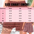 thumbnail image 3 of Ovticza Womens Linen Shorts 2025 Summer Drawstring Ruffle Elastic High Waist Solid Color Casual Beach Shorts with Pockets Black L, 3 of 8