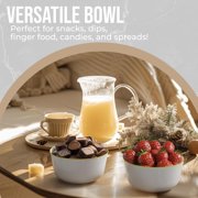 Crown Display White Gold Rim Plastic Bowls 16 Oz 30 Count | Heavy Duty Disposable Soup Bowls