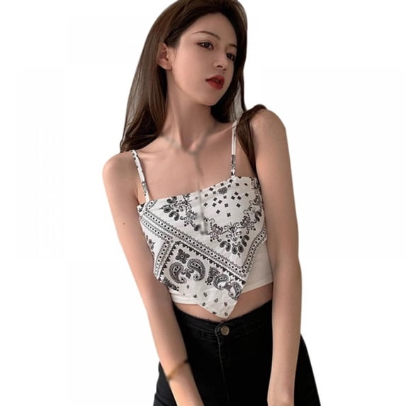 Magazine Women Irregular Top Tank Sexy Backless Fake Two Pieces Camisole Crop Top Summer Blouse T-Shirt Ladies Casual Wear Lounge Wear One Size