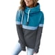 thumbnail image 1 of Sudadera Con Capucha Para Mujer, Capucha De Cuello Alto Con Bloqueo De Color, Sudadera Con Capucha Informal Para Mujer A Juego Para Ir De Compras ANGGREK Azul Lago y Gris Oscuro XL, 1 of 6
