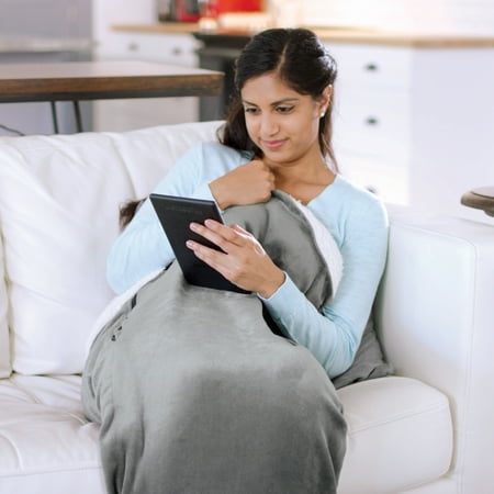 Calming Cozy Heating Blanket & Massager, Grey