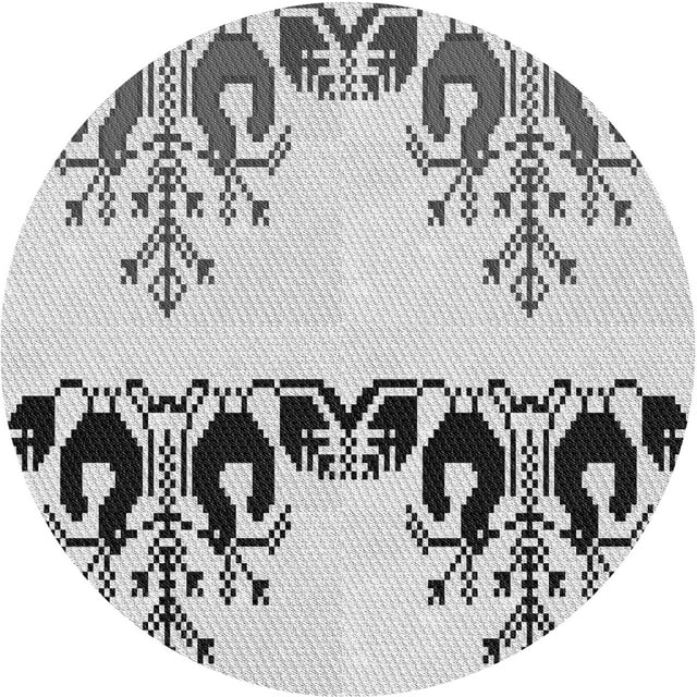 Ahgly Company Tapis Rond Lavable en Machine Intérieur Transitionnel Gris Platine, 6 Pieds Rond