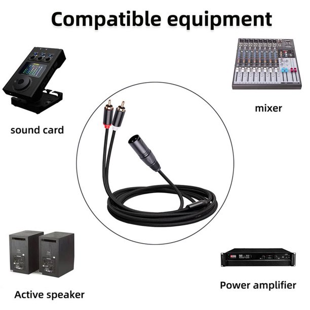 Cable de Audio XLR una RCA Dual A1 XLR Macho de 3 una Enchufe Macho RCA Dual Amplificador de Cable de Audio EstéReo Enchufe de Mezcla Cable AV 1M