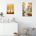 thumbnail image 4 of ZHONGYUTONG Abstract Big Tree Canvas Wall Art Golden Yellow Flowers Tree Oil Painting Prints Modern Plant Artwork Home Decor Ready to Hang (12.00" x 18.00"), 4 of 6