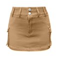 thumbnail image 4 of Letdown Women Cargo Skirt Denim Mini Low Waist Y2K Jean Skirts with Bodycon Flap Pockets Button Zipper Trendy Short Bottom, 4 of 5