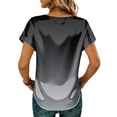 thumbnail image 7 of JoveMarine Women's Loose Fit Short Sleeve Top with Gradient Print Round Neck Casual Blouse Relaxed Summer Top for Daily Wear Gray L, 7 of 7
