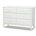 thumbnail image 2 of Baxton Studio Naomi Classic and Transitional White Finished Wood 6-Drawer Bedroom Dresser, 2 of 9