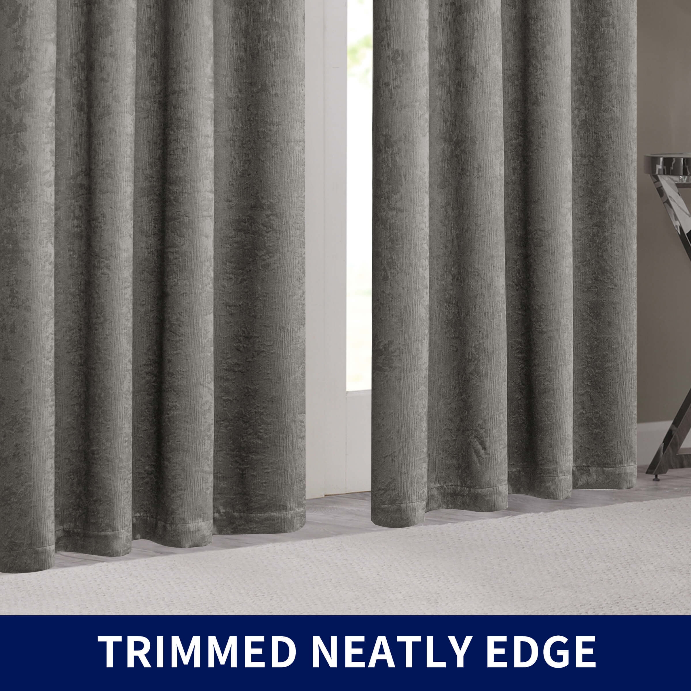 Subrtex Blackout Curtains 2 Panels Room Darkening Grommet Curtain Drapes, Dark Grey, 53"x96"