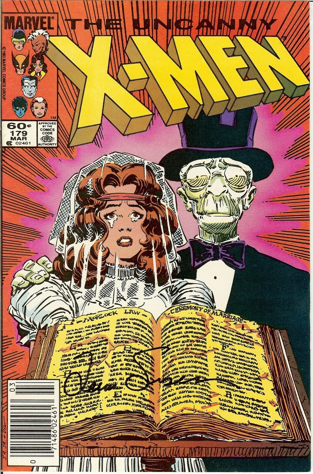 Uncanny X-Men #179 Cover Signed Loiuse Simonson COA