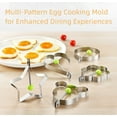 thumbnail image 3 of OneWhoYoung Stainless Steel Egg Ring Mold Set-5PCS Non-Stick DIY Egg Shaper Egg Pancake Rings,Different Shape Silver Egg Ring Molds for Cooking,Perfect for Breakfast and Baking, 3 of 5