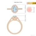 thumbnail image 4 of Angara Natural 0.6 Ct. Aquamarine with Diamond Halo Ring in 14K Rose Gold for Women (Ring Size: 11.5), 4 of 9