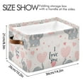 thumbnail image 4 of Yayeee Canvas Storage Basket with Handles for Shelves Fabric Bins Closet Organizer, Cute Elephant, 4 of 8
