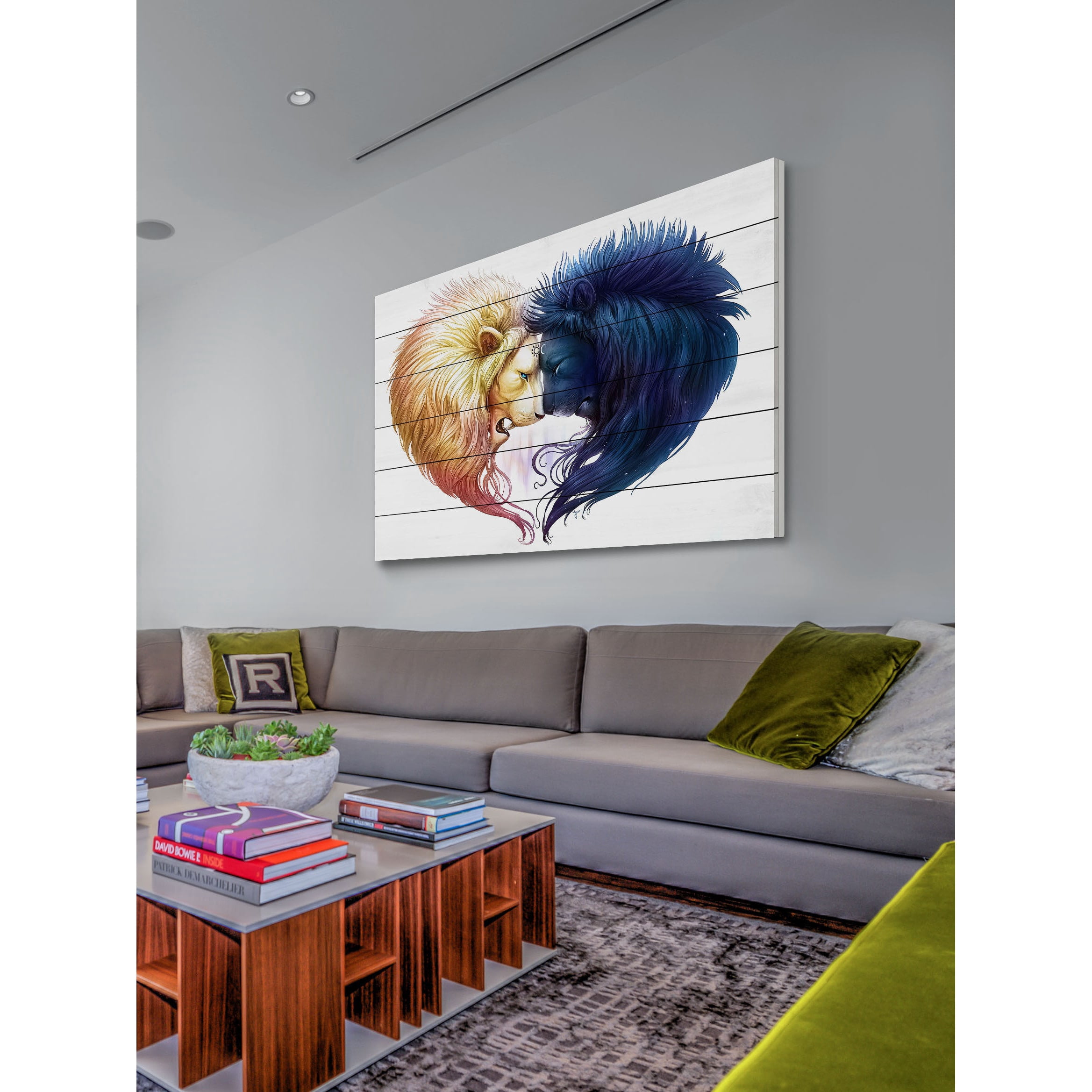 Marmont Hill "Day and Night" Painting Print on White Wood