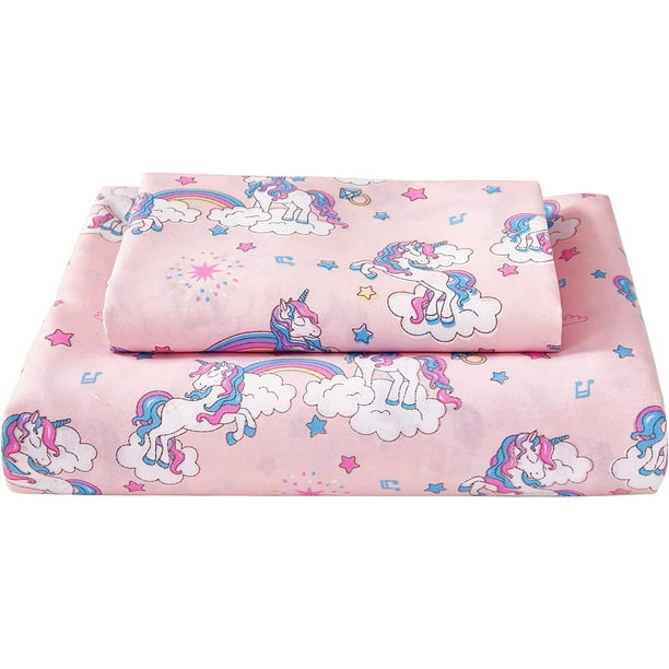 Softan Bed Sheet Set for Kids Girls, Twin Size Kids Sheets Microfiber Kids Fitted Sheet