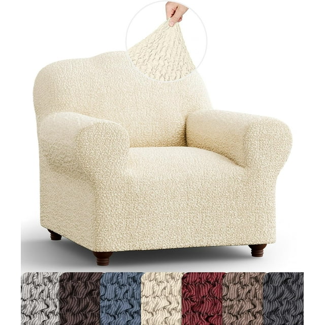 Chair Cover Armchair Cover Armchair Slipcover Cotton Fabric Slipcover Piece Form Fit Stretch Stylish Furniture Protector Mille Righe Collection (Chair) ()