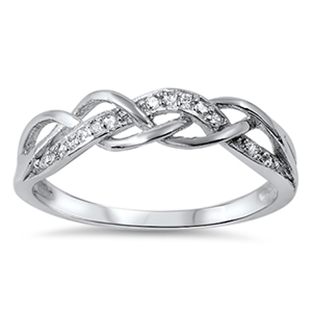 CHOOSE YOUR COLOR Sterling Silver Infinity Knot Journey Ring 
