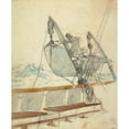 thumbnail image 3 of Winslow Homer 20x24 Black Modern Framed Museum Art Print Titled - Study for ‘The Signal of Distress’, 3 of 5