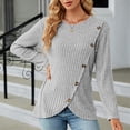 thumbnail image 3 of Women's Sweater Autumn Woman Clothing Knit Pullovers For Women Elegant Knitwears Green Gray Black Long Sleeve Top Female Clothes, 3 of 5