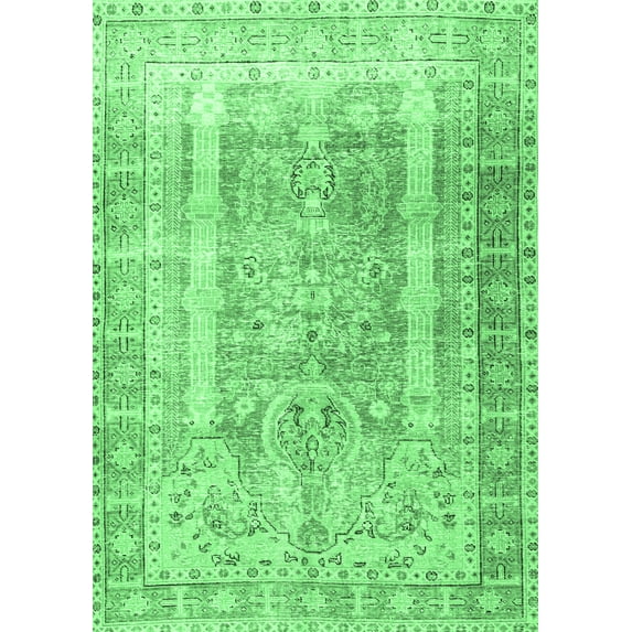 Ahgly Company Indoor Rectangle Persian Emerald Green Traditional Area Rugs, 8' x 12'