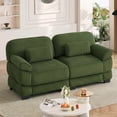 thumbnail image 3 of FFH 76.4" Modular Sectional Cloud Couch, Modern Corduroy Loveseat, 2 Seater Sofa for Living Room, Green, 3 of 14