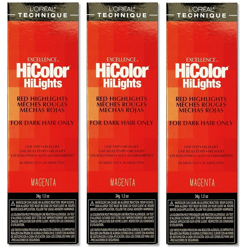 L'Oreal Excellence HiColor HiLights MAGENTA Permanent Tint HC-05101 (3  Pack) - Walmart.com