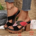 thumbnail image 2 of Pandaie Womens Platform Heeled Sandals Chunky High Heel Wedge Slides Pumps Hollow Orthopedic Summer Dressy Shoes Size 6-10, 2 of 8