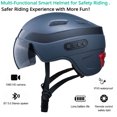 thumbnail image 2 of Casco de bicicleta con cámara integrada, visera de liberación rápida por punto magnético, luz trasera inteligente con señal de giro, llamada Bluetooth y juego, 2 of 4