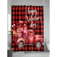 thumbnail image 5 of Fsddascl Valentines Day Shower Curtain Set - 48" x 72" Washable Bathtub Curtain with 12 Hooks, Romantic Truck Love Heart Red Black Buffalo Plaid Waterproof Fabric Stall Shower Curtains for Bathroom, 5 of 6