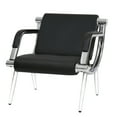 thumbnail image 3 of Kinbor PU Leather Office Guest Reception Bench Waiting Room Chairs Black Steel, 3 of 7